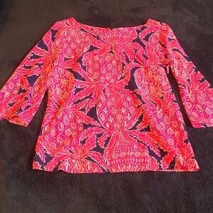 Lilly Pulitzer Vibrant Pink Patterned Women's Top